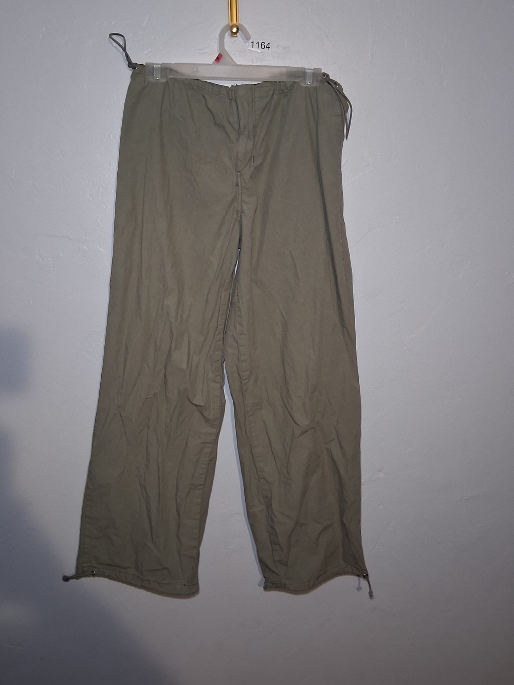 PacSun Women's Wide-Leg Drawstring Pants in Olive